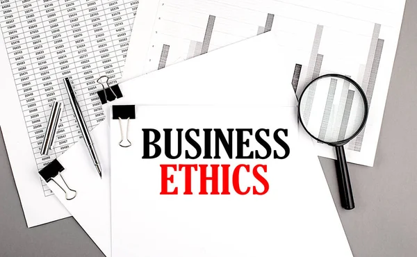Business Ethics Text Paper Chart Background — Stock Photo, Image