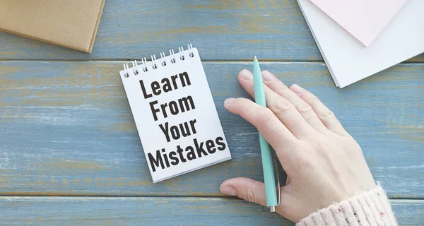 Scrivere Una Nota Che Mostra Imparare Dai Tuoi Errori Testo — Foto Stock