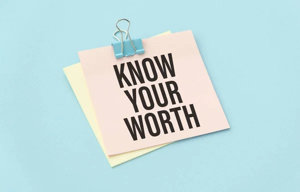 Conceptual Hand Writing Showing Know Your Worth Business Photo Text — Stock Photo, Image