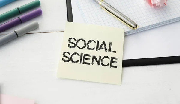 Social Science Memo Written Notebook Pen —  Fotos de Stock