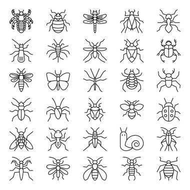 Böcekler için özet simgeleri.