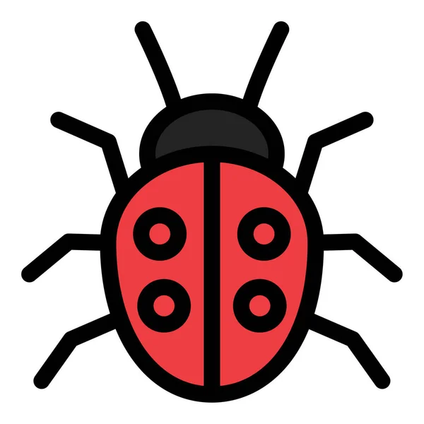 Filled Outline Icon Ladybug — Stock Vector
