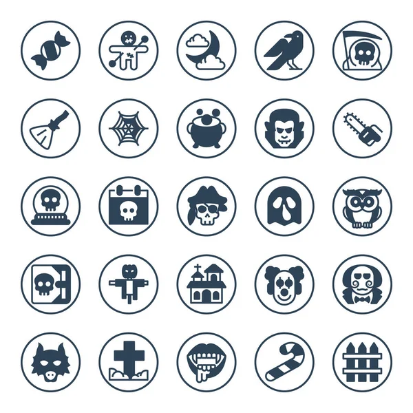 Circle Glyph Icons Halloween Festival — Stockový vektor