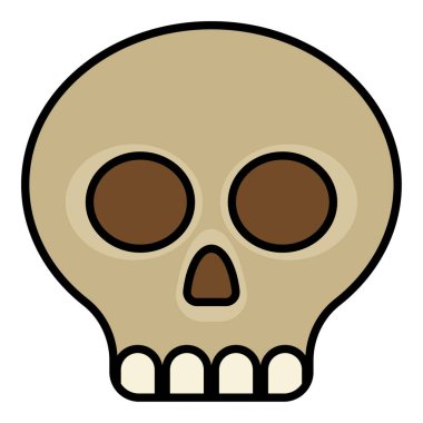 Kafatası için doldurulmuş taslak simgesi.