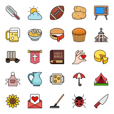 Şükran Günü için taslak simgeleri dolduruldu.