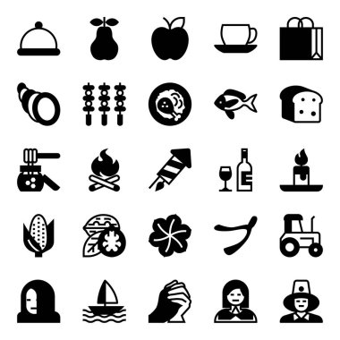 Şükran Günü için simge simgeleri.