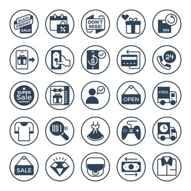 Kara Cuma için çember simgeleri.