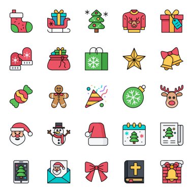 Mutlu noeller için taslak simgeleri dolduruldu.