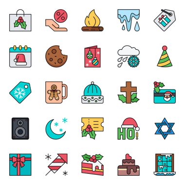 Mutlu noeller için taslak simgeleri dolduruldu.