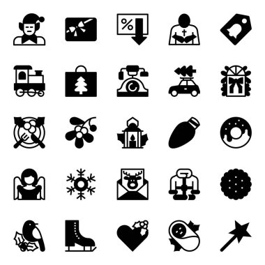 Mutlu noeller için simge simgeleri.