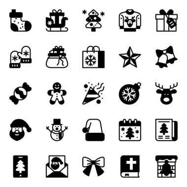 Mutlu noeller için simge simgeleri.