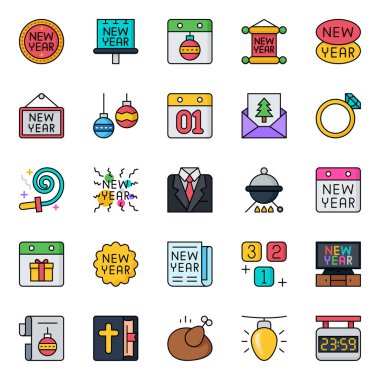 Mutlu yıllar için taslak simgeleri dolduruldu.