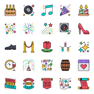 Mutlu yıllar için taslak simgeleri dolduruldu.