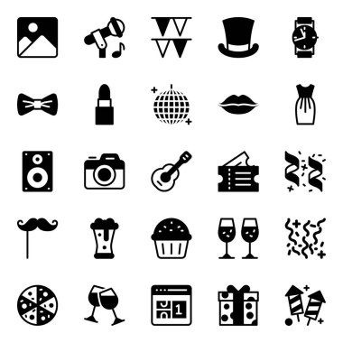 Mutlu yıllar için simge simgeleri.