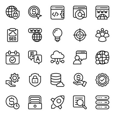 Arama motoru optimizasyonu için özet simgeleri.