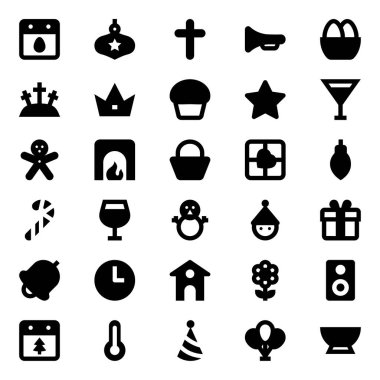 Mutlu noeller için simge simgeleri.