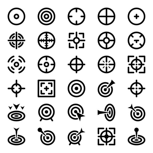 Bold line icons for target goal.