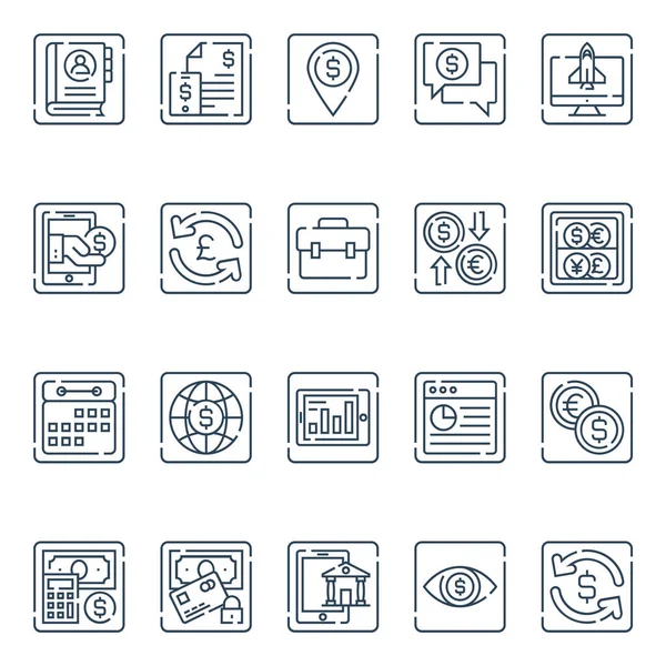 Outline Icons Banking Finance — 스톡 벡터