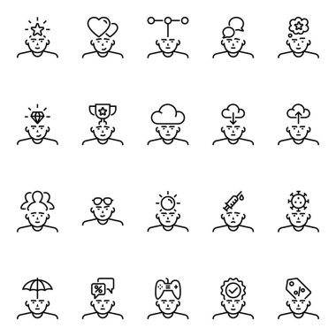 Düşünen akıl için özet simgeleri.