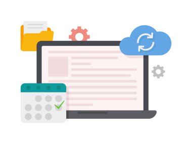 İçerik pazarlama web sitesi iş yeri illüstrasyonu.