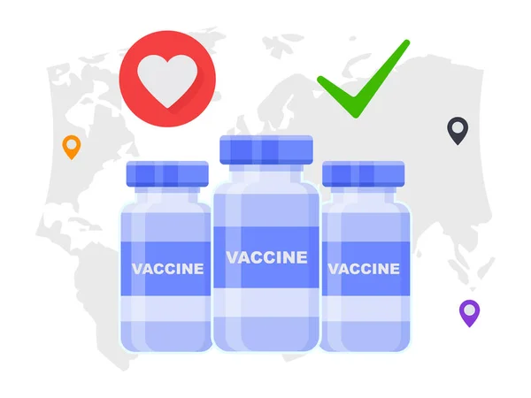 Illustrazione Del Flacone Del Vaccino Covid Coronavirus — Vettoriale Stock