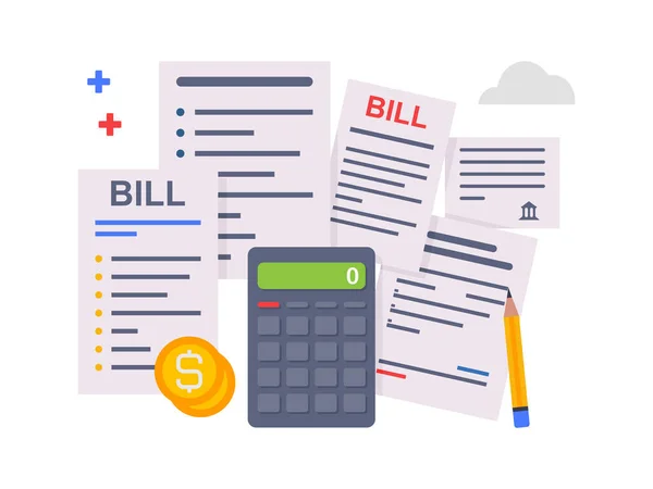Pay Bills Tax Payment Utility Bank Restaurant Other Illustration — Διανυσματικό Αρχείο