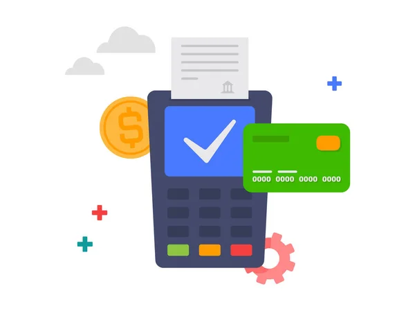 Безконтактна Оплата Кредитною Карткою Бездротовий Мобільний Платіж Допомогою Ілюстрації Кредитних — стоковий вектор