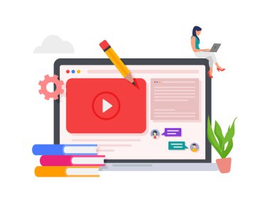 Çevrimiçi eğitim öğrenme sitesi ve başvurusu. Sayfa resimlerini aç.