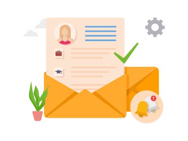 İnsan kaynakları yönetimi ve işe alım kavramı. İş görüşmesi, işe alım ajansı illüstrasyonu.