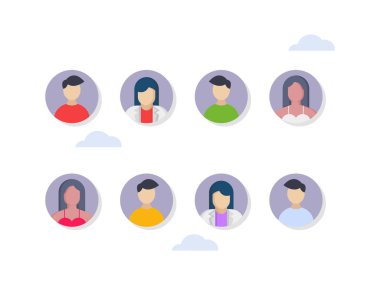 Avatar profil resmi erkek ve kadın modern tasarım resimlerini içerir.