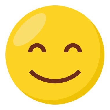 Mutlu yüz ifadesi karakteri emoji düz simgesi.