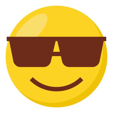 Güneş gözlüğü yüz ifadesi karakter emoji düz simgesi.
