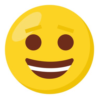 Mutlu yüz ifadesi karakteri emoji düz simgesi.