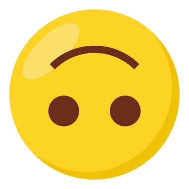 Ters yüz ifadesi karakteri emoji düz simgesi.