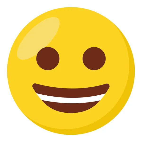 Cara Feliz Expressão Personagem Emoji Plana Ícone —  Vetores de Stock