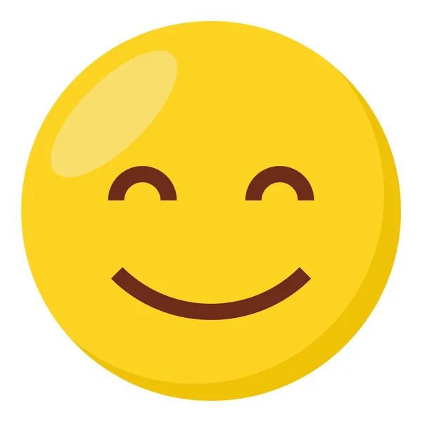 Glad Ansikte Uttryck Karaktär Emoji Platt Ikon — Stock vektor