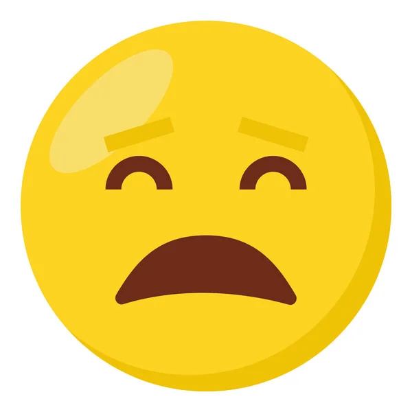 Caráter Expressão Facial Cansado Ícone Emoji Plana — Vetor de Stock