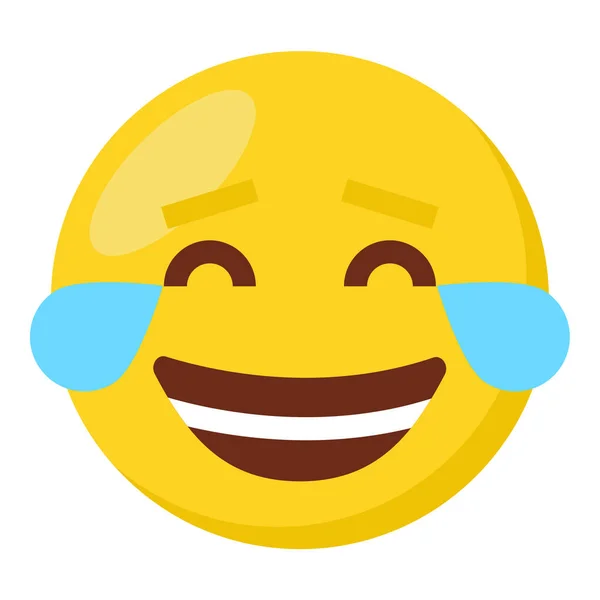 Happy Face Expression Character Emoji Flat Icon — Stock Vector