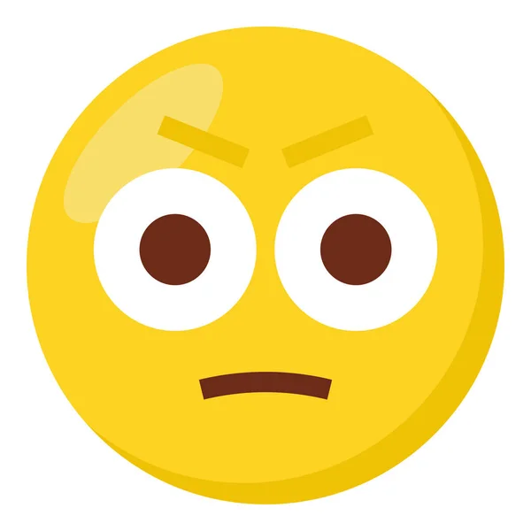 Ikon Ekspresi Wajah Marah Karakter Emoji Flat - Stok Vektor