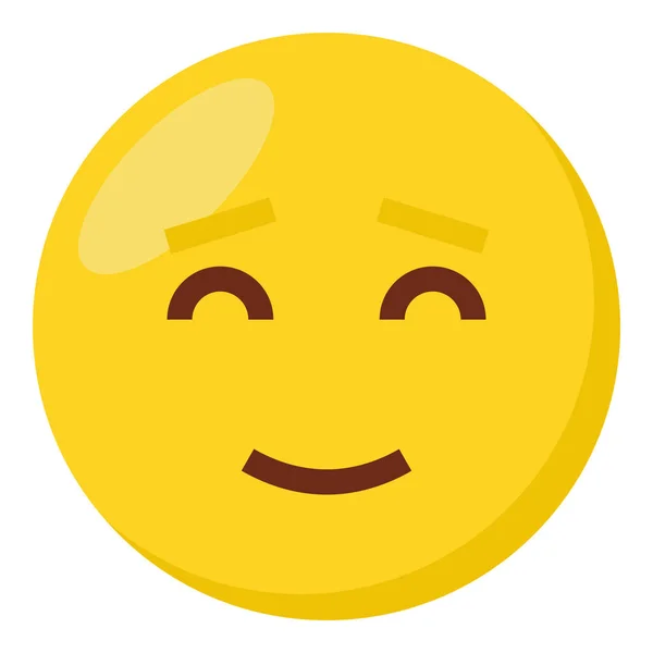 Relieved Face Expression Character Emoji Flat Icon — Stock Vector