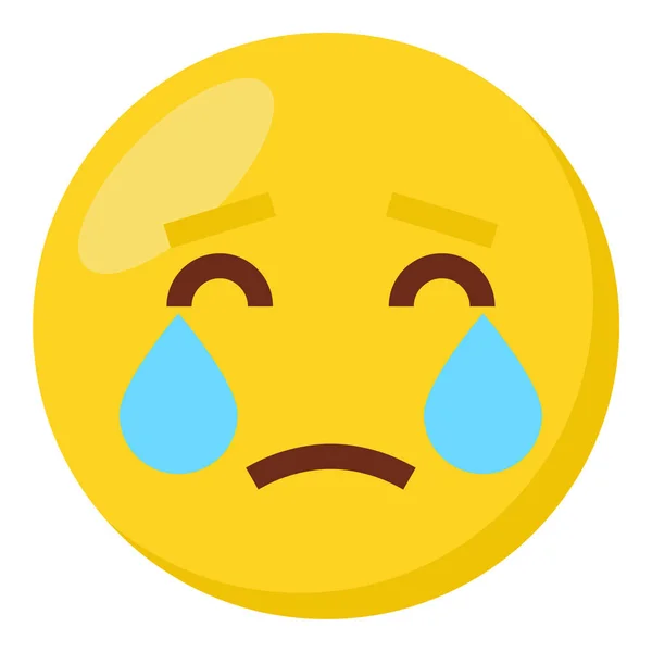 Llorando Cara Expresión Carácter Emoji Plano Icono — Archivo Imágenes Vectoriales