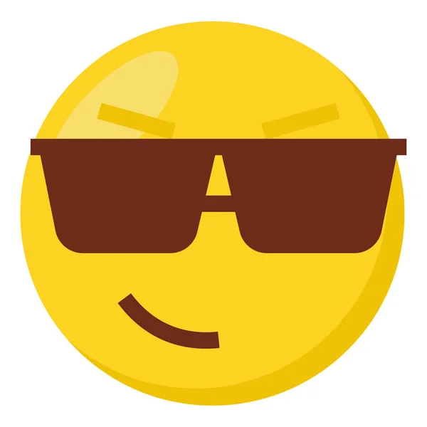 Óculos Sol Rosto Expressão Personagem Emoji Plana Ícone — Vetor de Stock