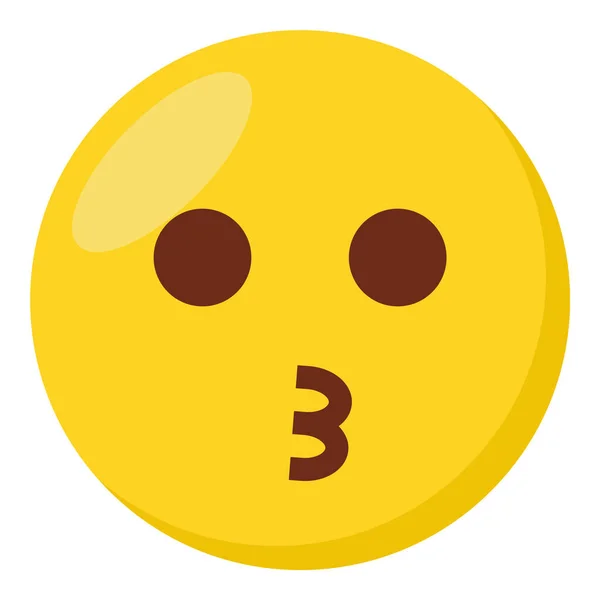 Beijar Rosto Expressão Personagem Emoji Plana Ícone —  Vetores de Stock