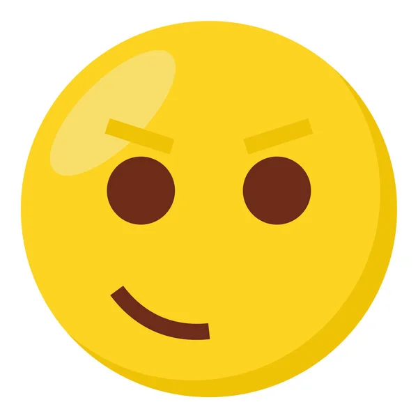 Smirking Visage Expression Caractère Emoji Plat Icône — Image vectorielle