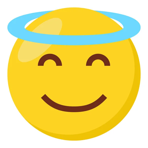 Halo Gesichtsausdruck Charakter Emoji Flache Symbol — Stockvektor