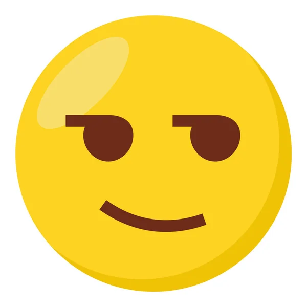 Smirking Rosto Expressão Personagem Emoji Plana Ícone — Vetor de Stock
