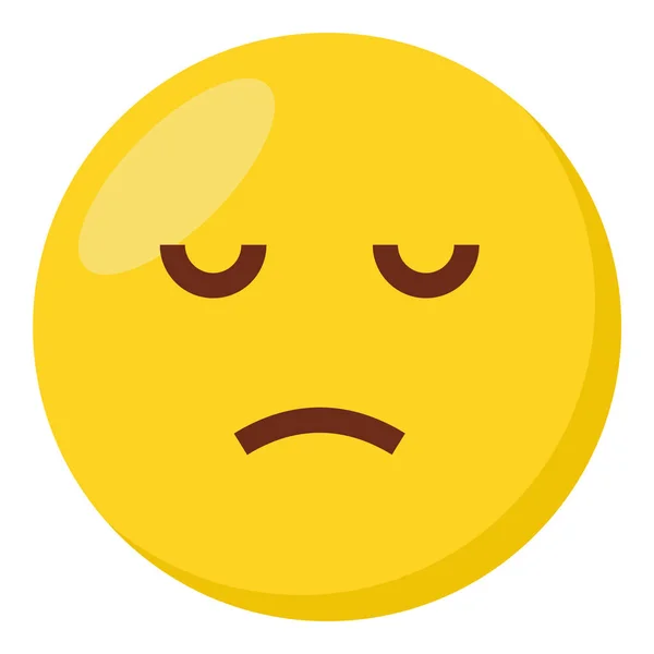 Sad Face Expression Character Emoji Flat Icon — Stock Vector