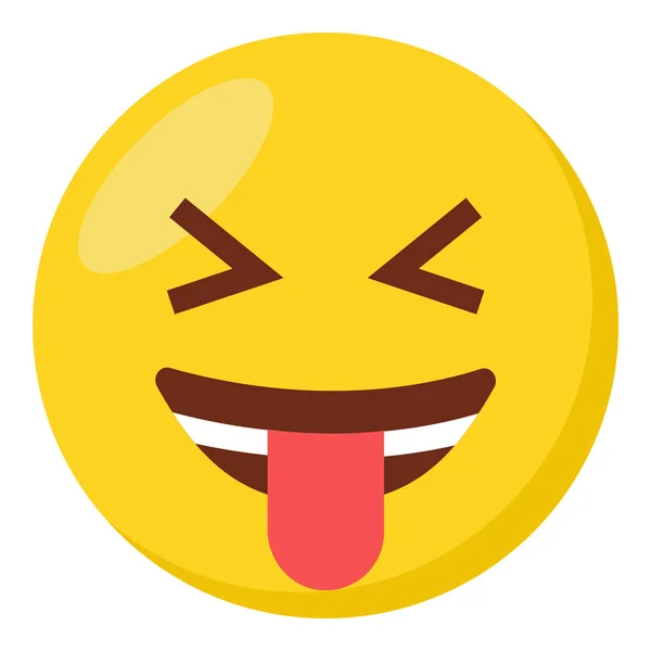 Squinting Arc Kifejezés Karakter Emoji Lapos Ikon — Stock Vector