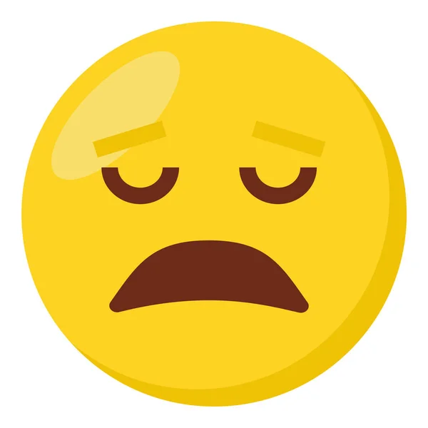 Weary Face Expression Character Emoji Flat Icon — Stock Vector