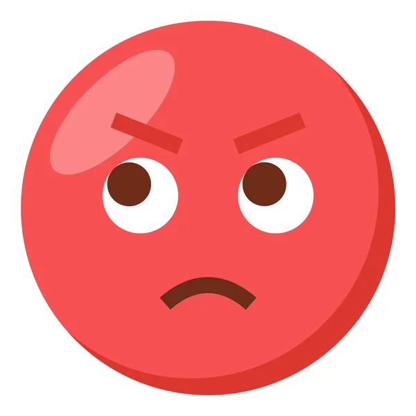 Angry Face Expression Character Emoji Flat Icon — Stock Vector